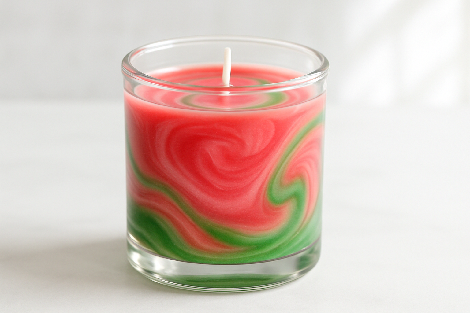 watermelon candle in a glass 